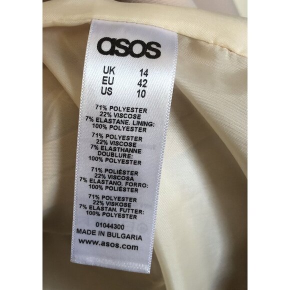 Asos Light Pink Open Front Blazer Womens Size 10 Professional Office Feminine - Picture 5 of 8